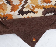 Mid-Century Scandinavian Abstract Flatweave Rug – "Korall" By Erik Lundberg