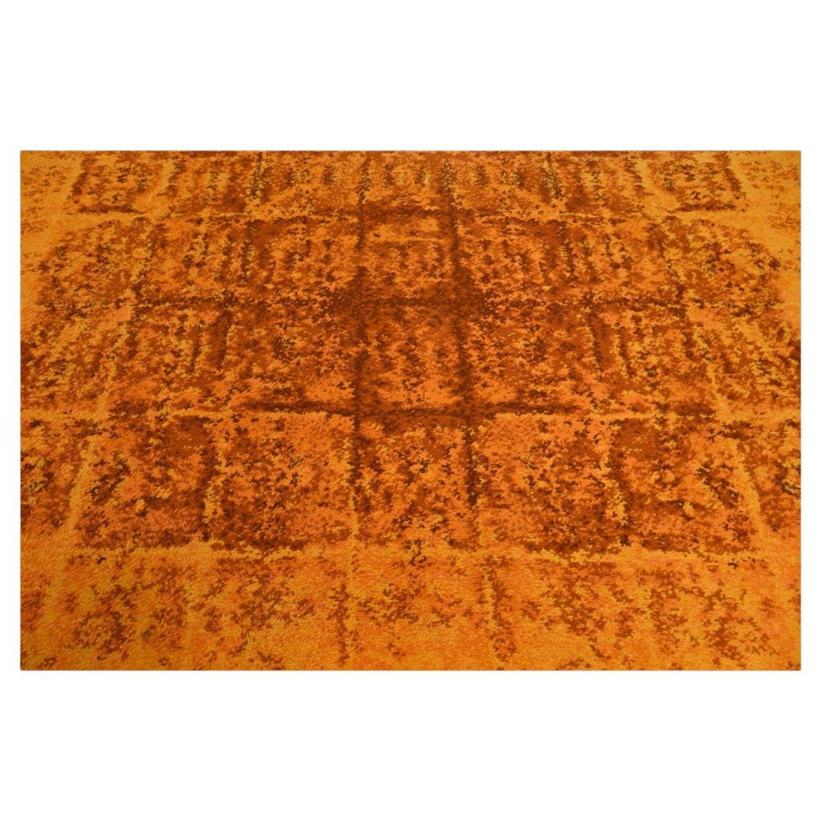Woven Mid century Scandinavian abstract warm color geometric large Rya Ege rug 10 x 12 For Sale
