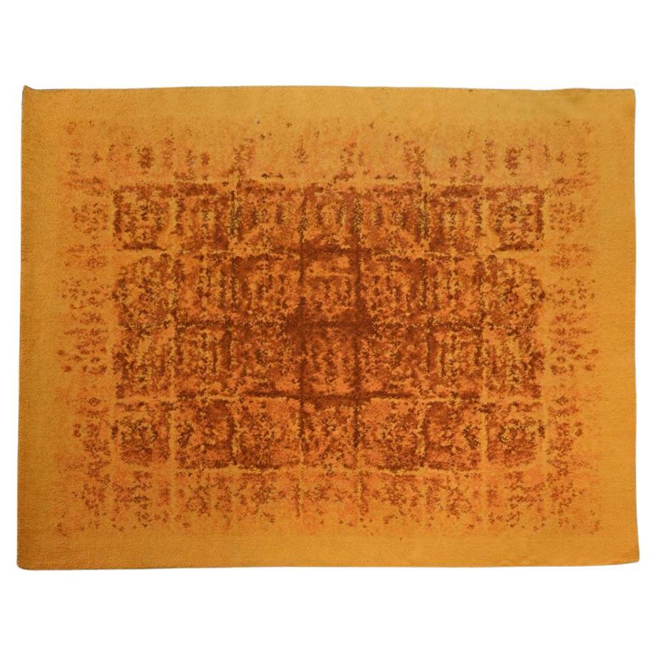 Mid century Scandinavian abstract warm color geometric large Rya Ege rug 10 x 12