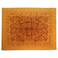 Antique Mid century Scandinavian abstract warm color geometric large Rya Ege rug 10 x 12