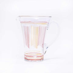 Mid Century Scandinavian Art Glass Enamelled Jug