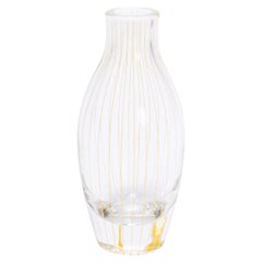 Mid Century Scandinavian Art Glass Enamelled Vase