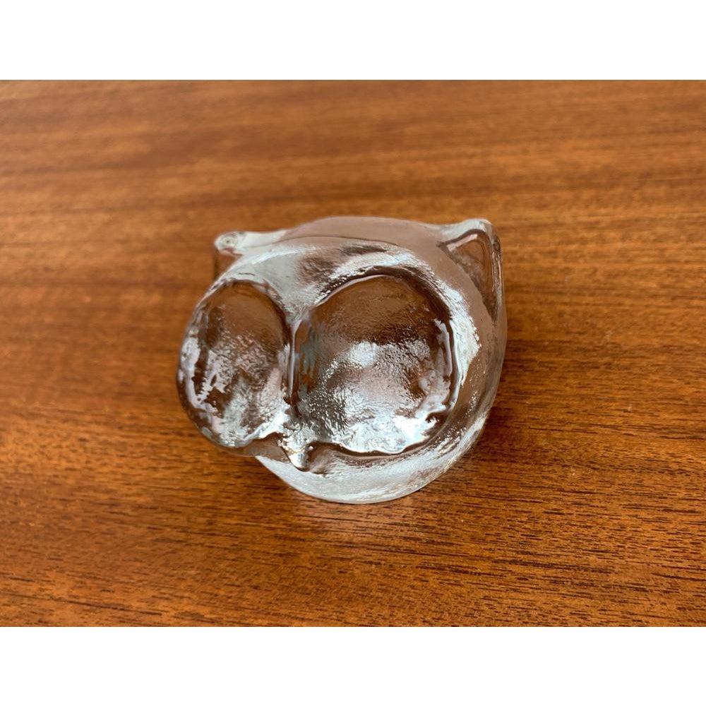 Mid-Century Modern Mid-Century Scandinavian Art Glass Owl, 1960s For Sale