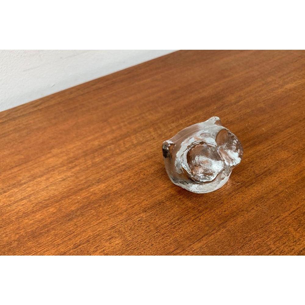 Mid-Century Scandinavian Art Glass Owl, 1960s In Excellent Condition For Sale In Hamburg, DE