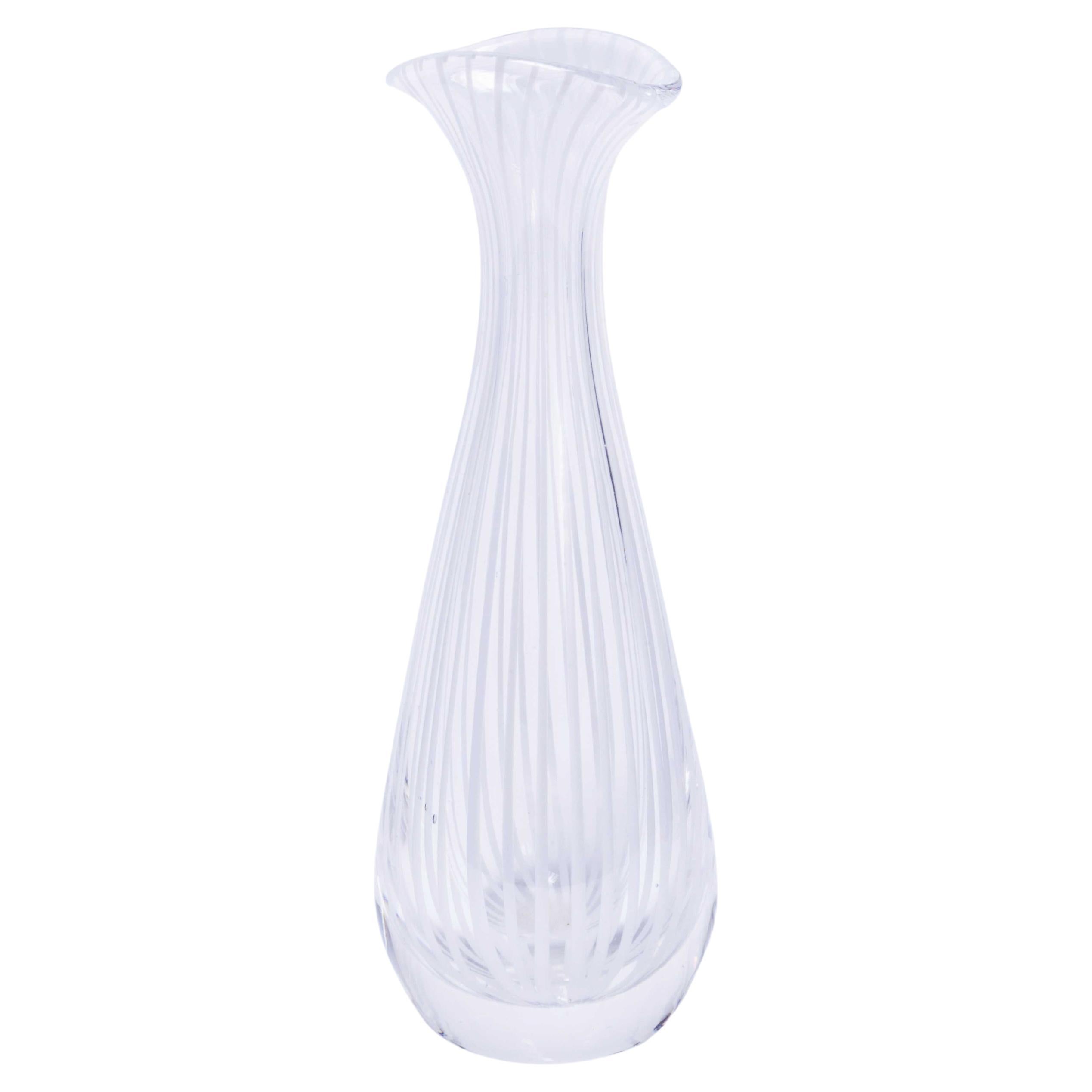 Mid Century Scandinavian Art Glass Tall Bud Vase