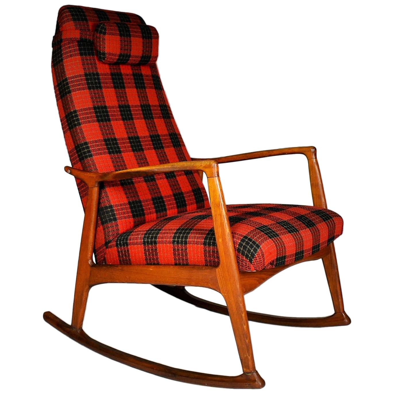 Midcentury Scandinavian Beechwood Rocking Chair, 1960s