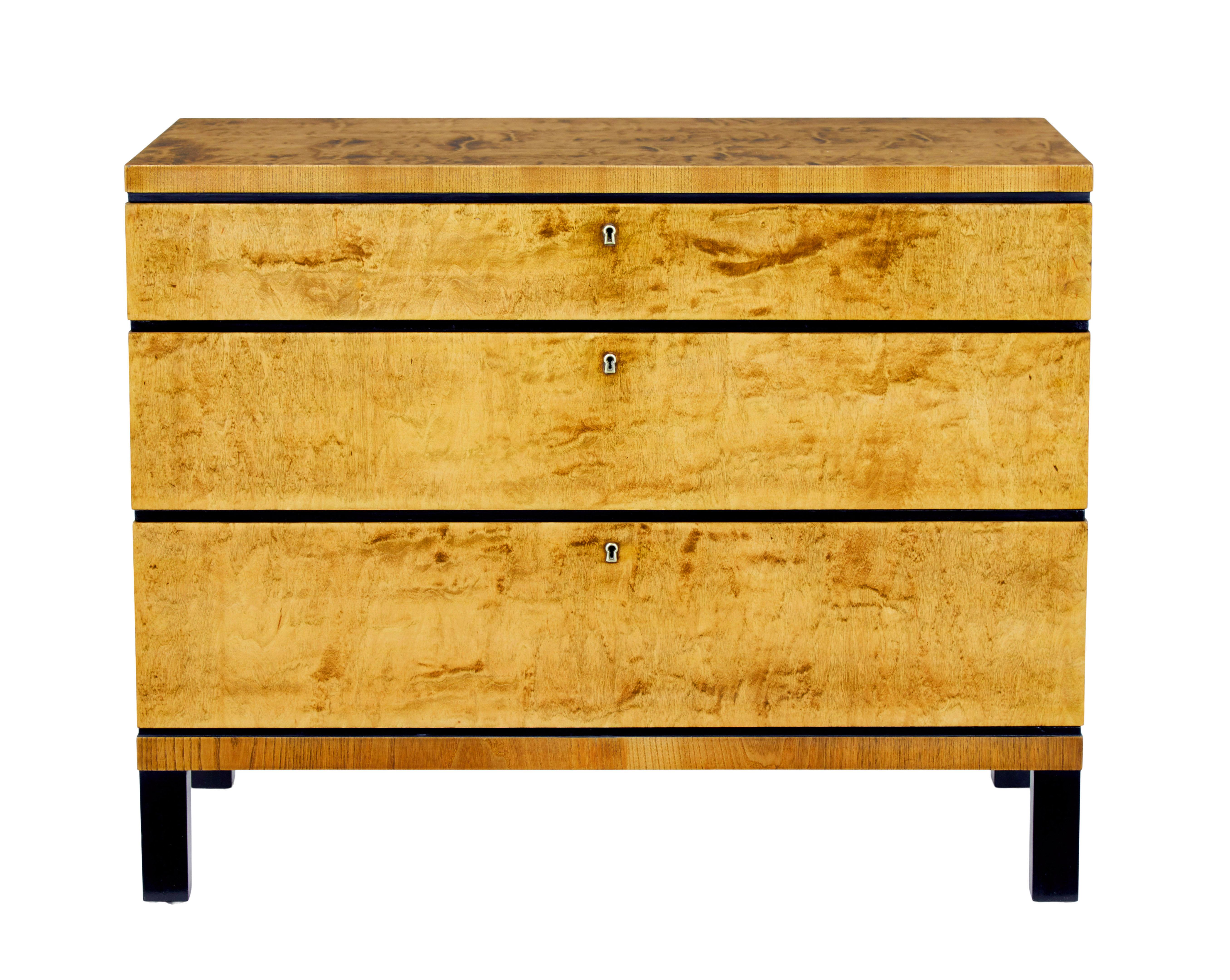 Mid-Century Modern Mid century Scandinavian birch chest of drawers