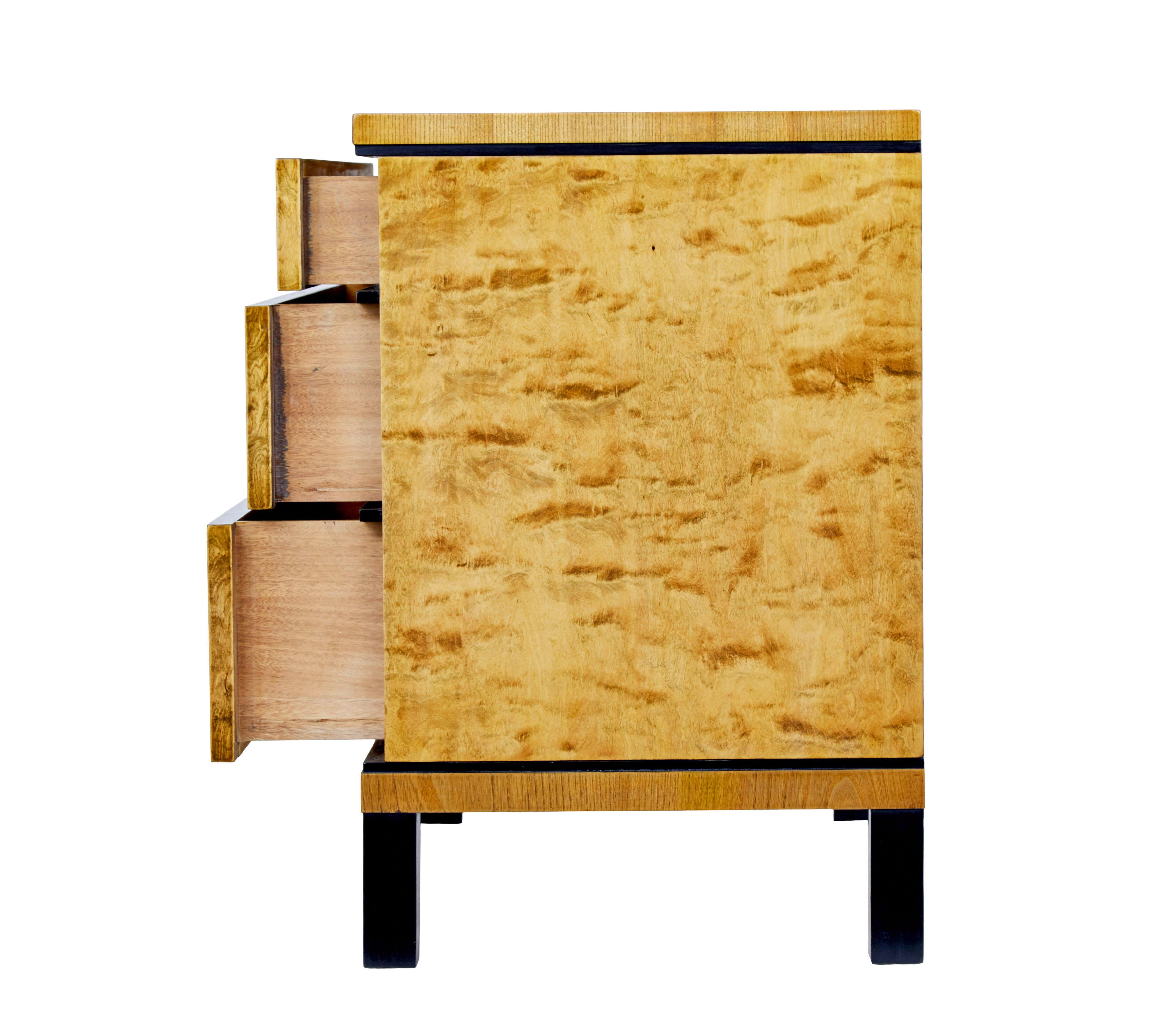Hand-Crafted Mid century Scandinavian birch chest of drawers