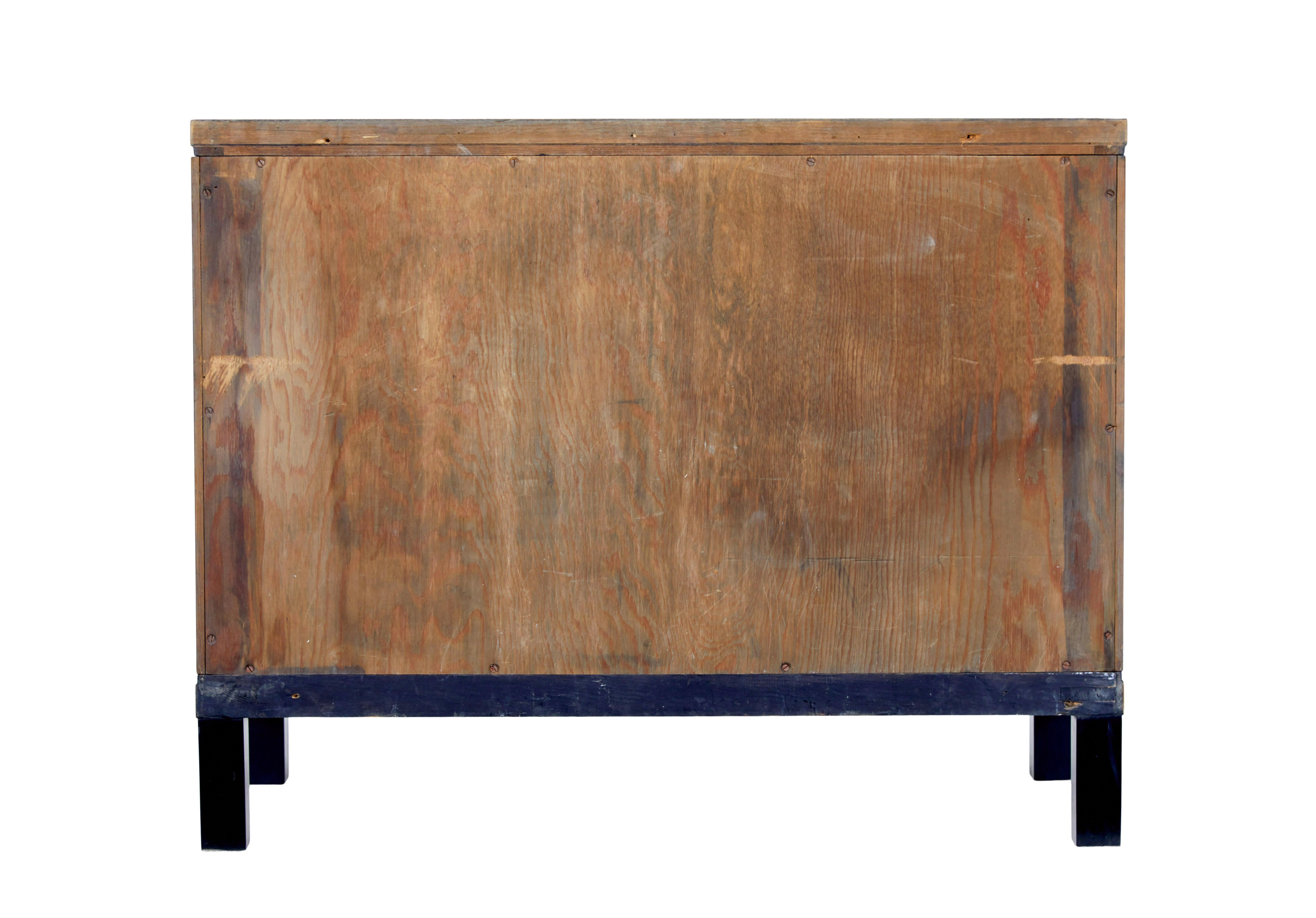 Mid century Scandinavian birch chest of drawers In Good Condition In Debenham, Suffolk
