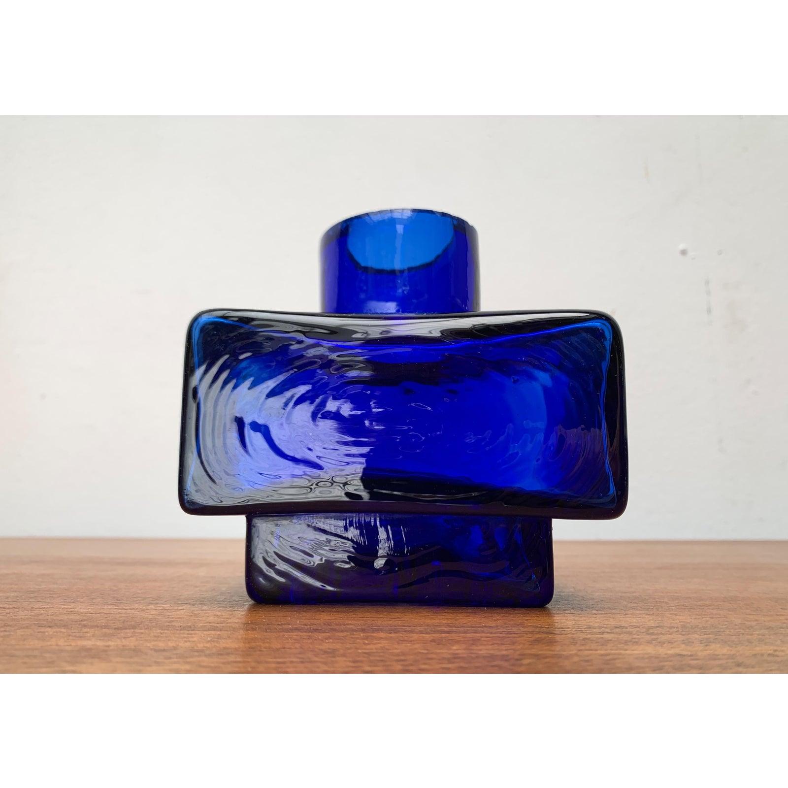 Vaso di vetro a blocchi scandinavo di metà secolo, anni '60 in vendita 1