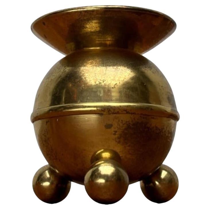 Mid-Century Scandinavian Brass Candleholder, 1960s