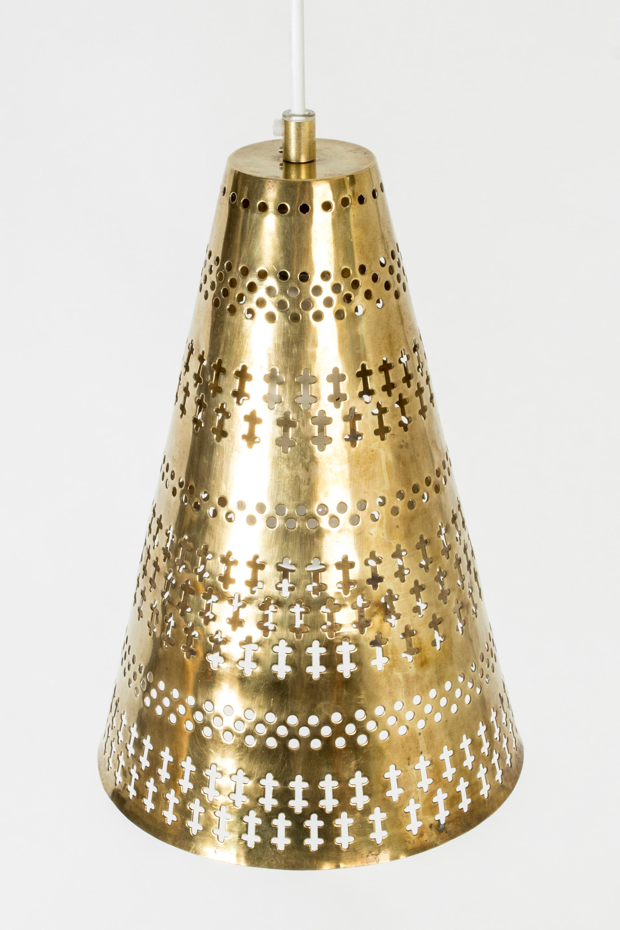 Swedish Midcentury Scandinavian Brass Pendant Lamp by Hans Bergström, Sweden, 1950s For Sale