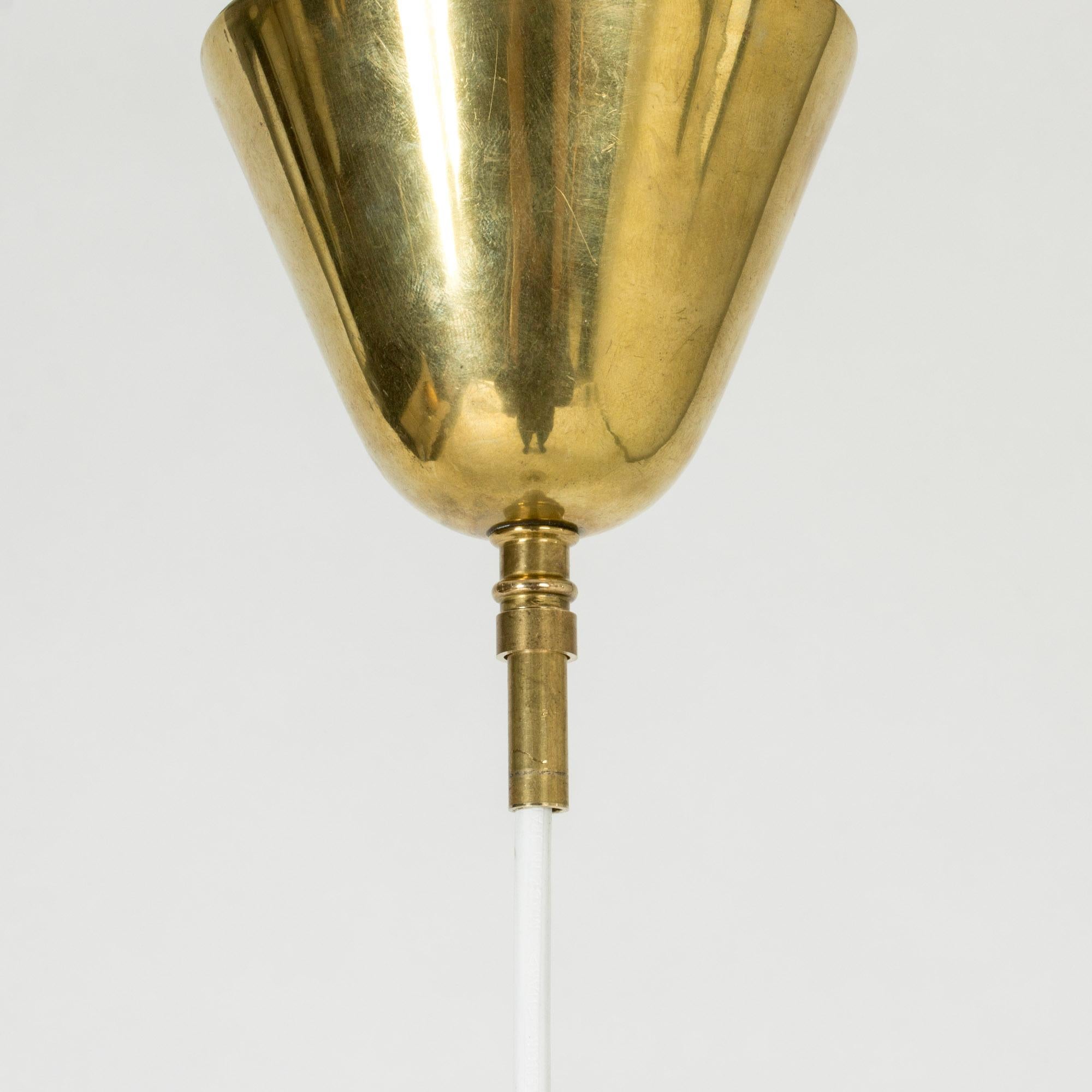 Midcentury Scandinavian Brass Pendant Lamp by Hans Bergström, Sweden, 1950s For Sale 3