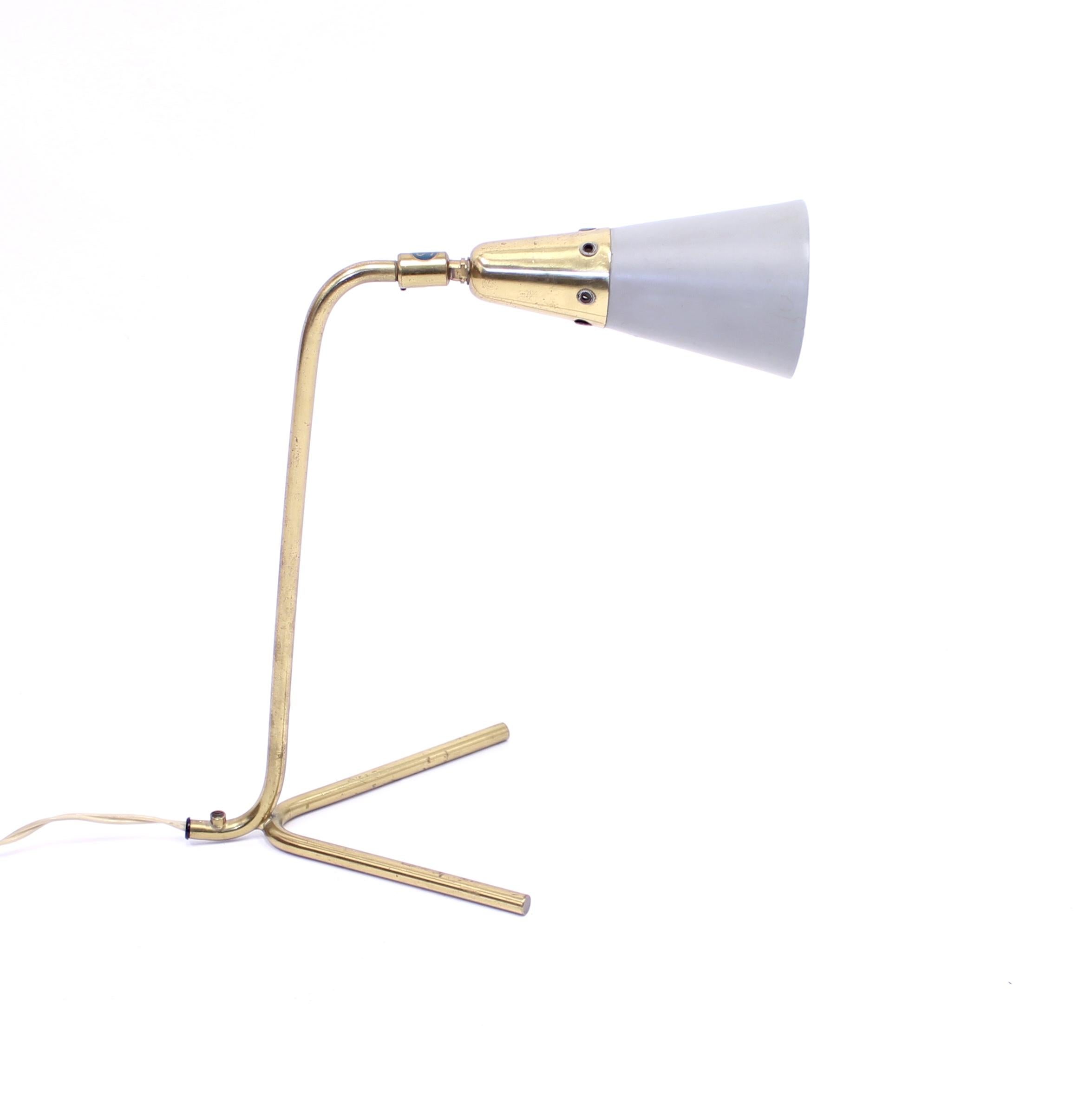 Scandinavian Modern Midcentury Scandinavian Brass Table Lamp, 1950s