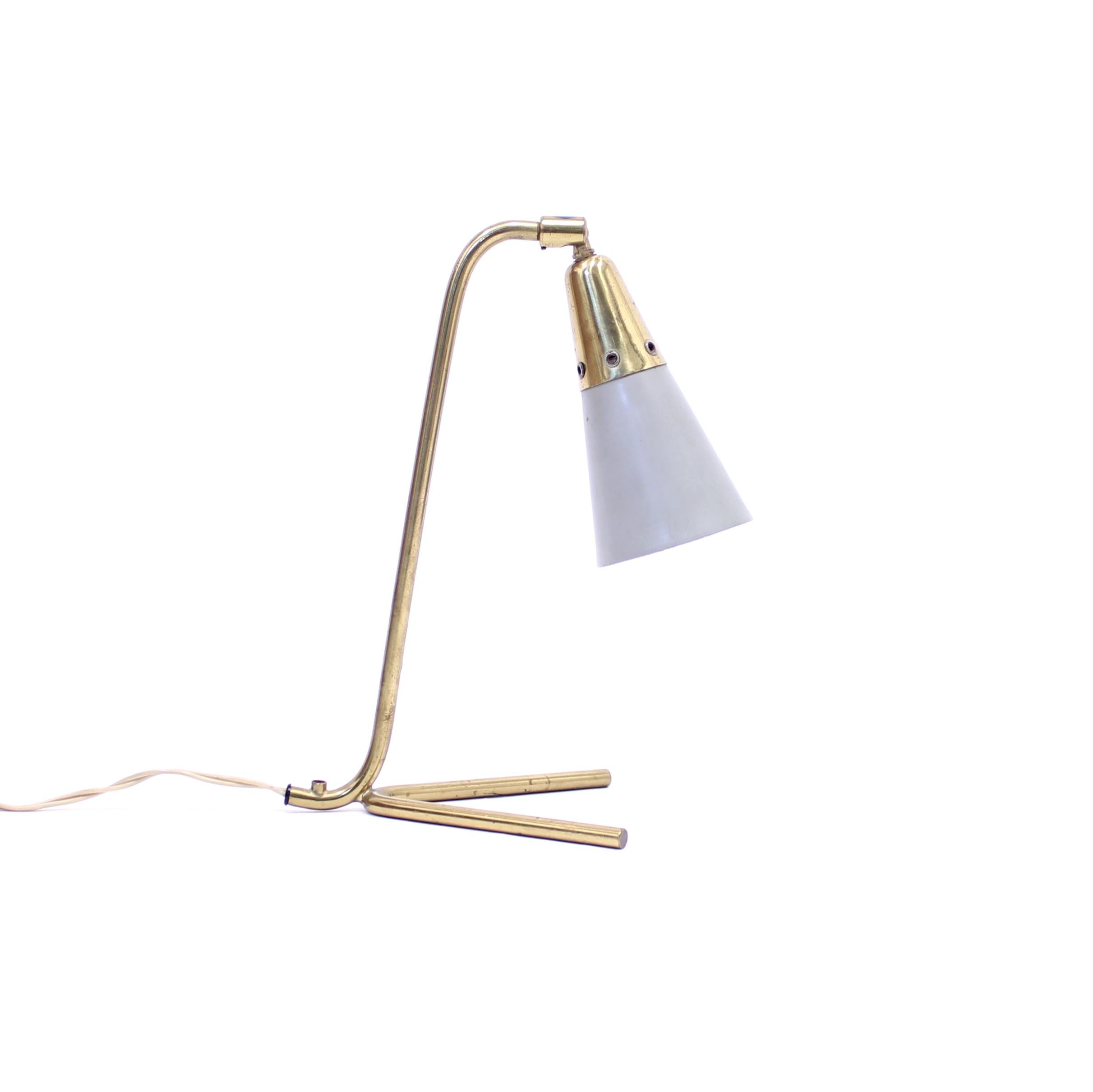 Swedish Midcentury Scandinavian Brass Table Lamp, 1950s