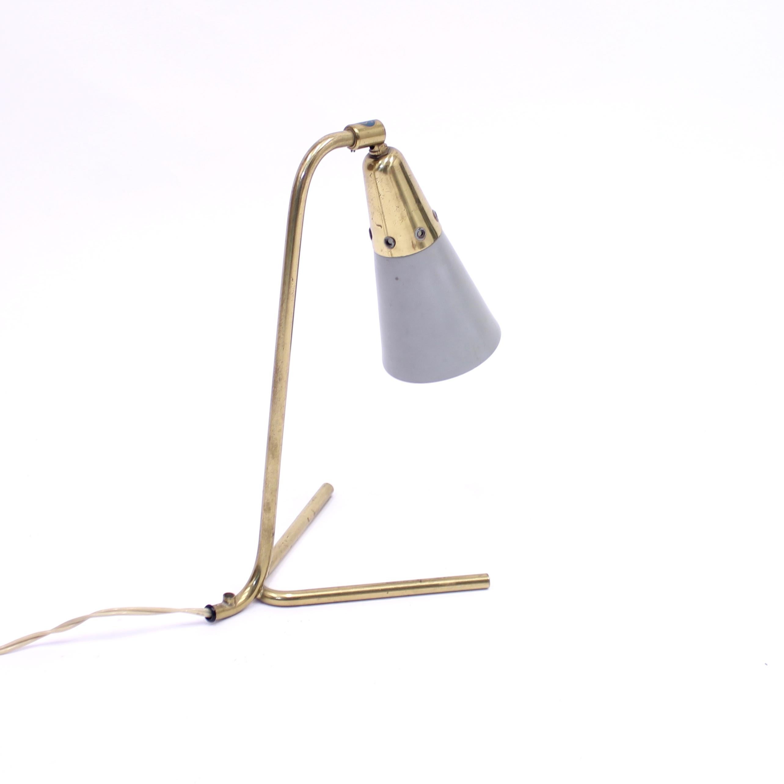 20th Century Midcentury Scandinavian Brass Table Lamp, 1950s