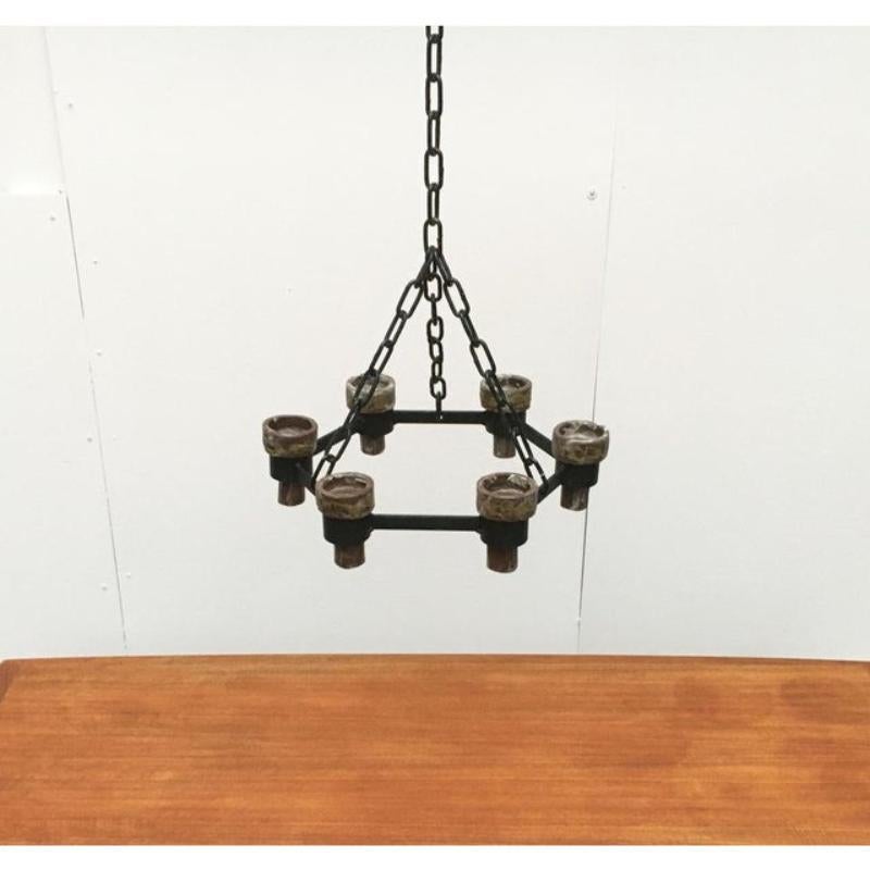 Candelabro Brutalista Escandinavo de Mediados de Siglo en Hierro Forjado, Años 60 en Excelente estado para la venta en Hamburg, DE