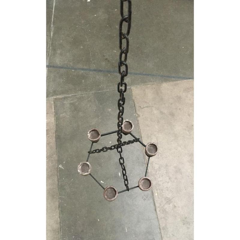 Candelabro Brutalista Escandinavo de Mediados de Siglo en Hierro Forjado, Años 60 en venta 2