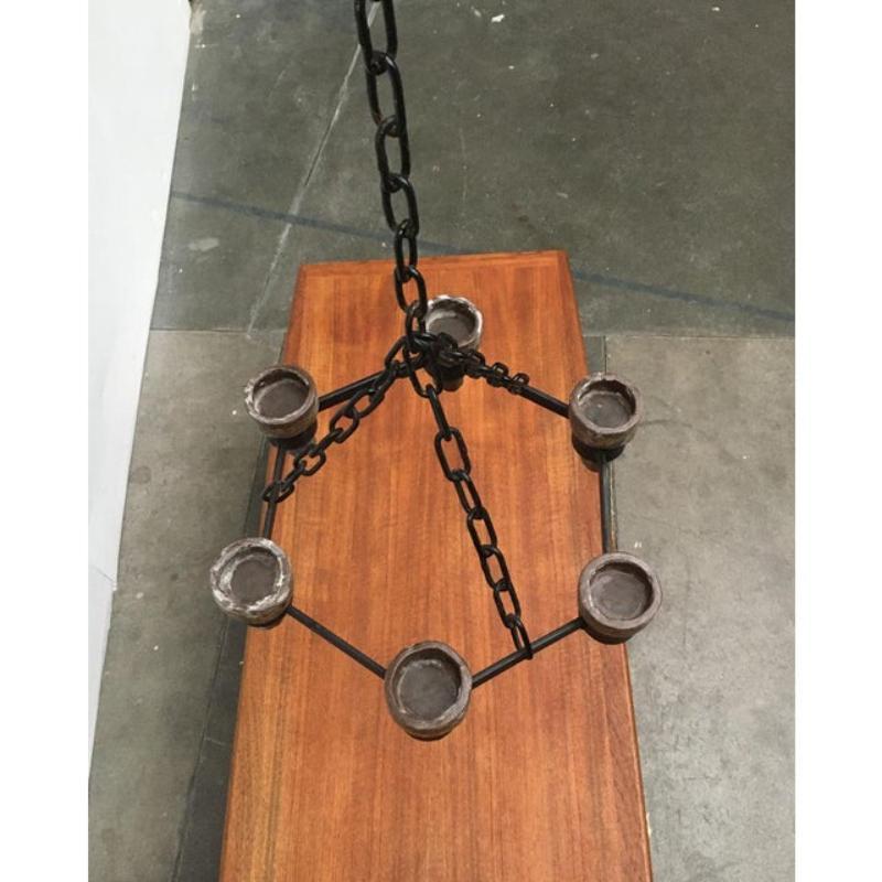 Candelabro Brutalista Escandinavo de Mediados de Siglo en Hierro Forjado, Años 60 en venta 4
