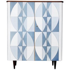 Vintage Midcentury Scandinavian Cabinet with Op-Art Pattern, 1960s