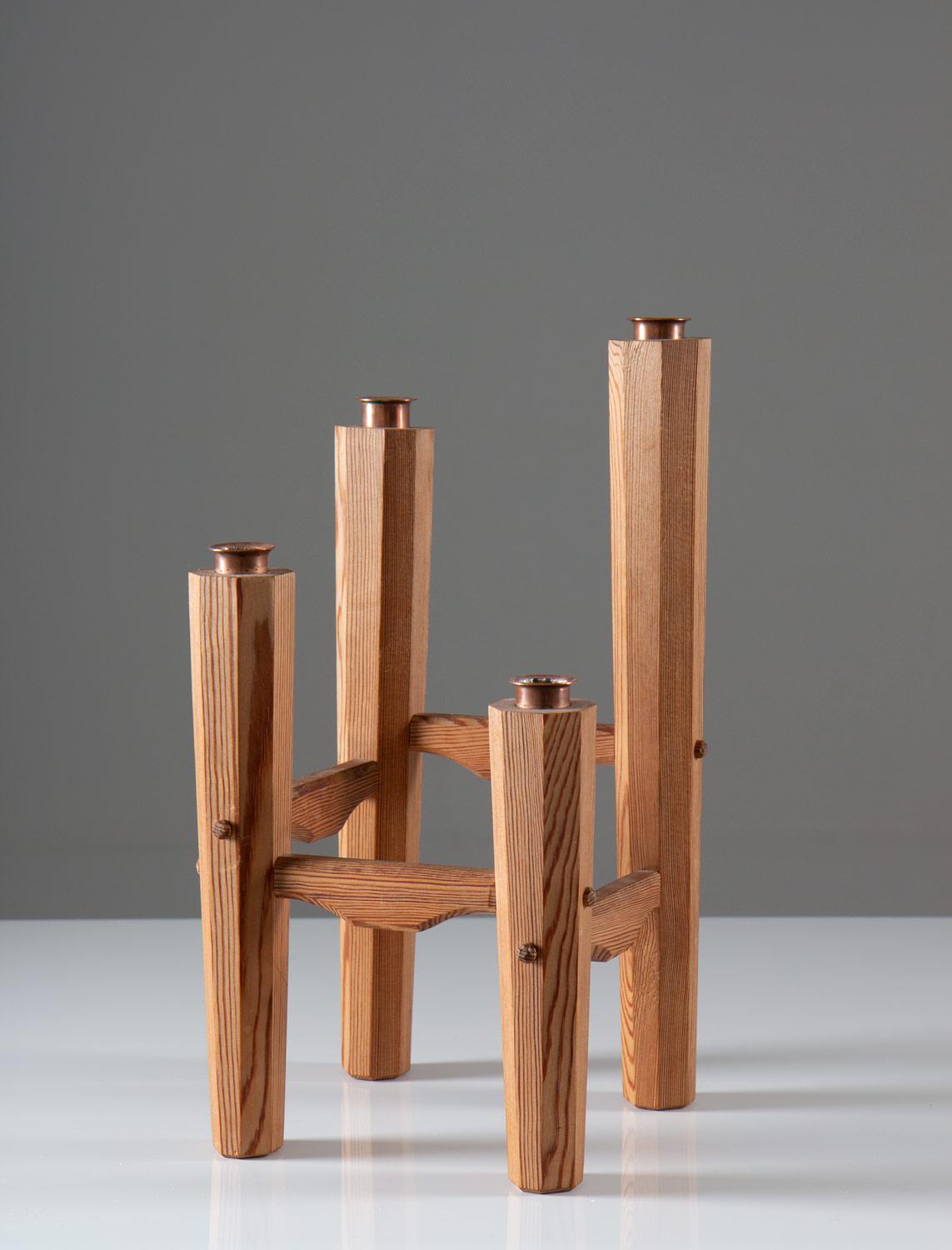 Studio Craft Kerzenständer, hergestellt in Schweden, ca. 1960, signiert 