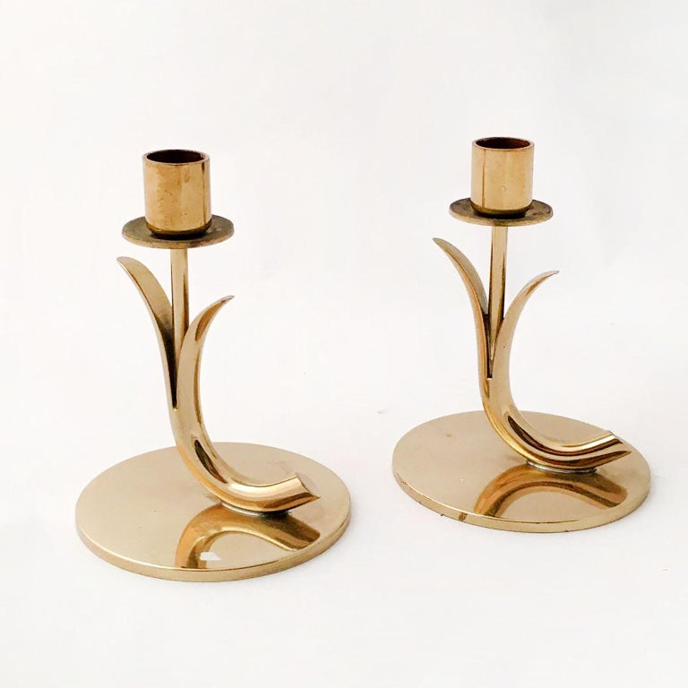 Midcentury Scandinavian Candleholders, Gunnar Ander, Ystad Metall