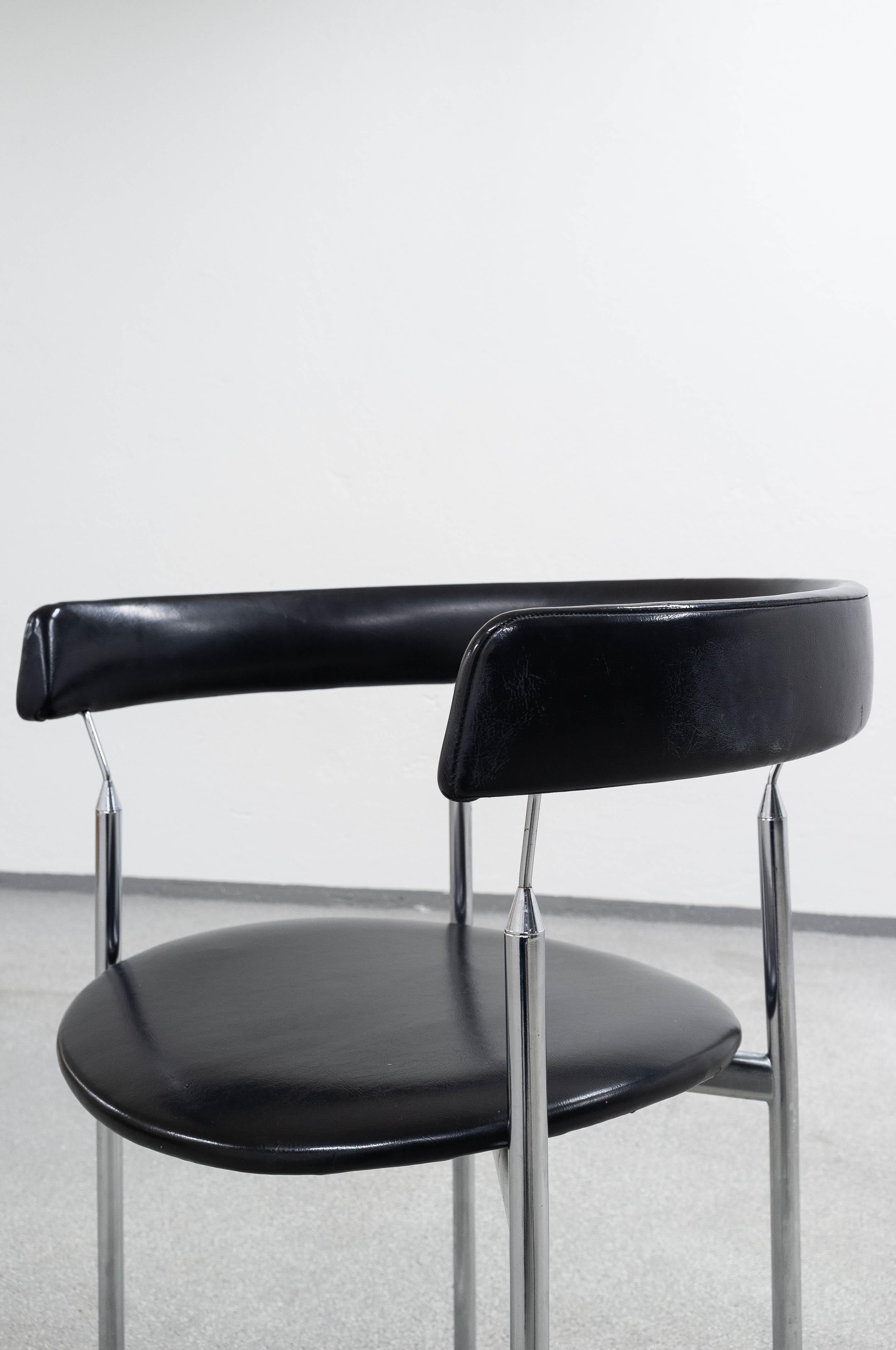Stainless Steel Midcentury Scandinavian Chair, Probably Sørlie Møbelfabrikk Workshop Prototype For Sale