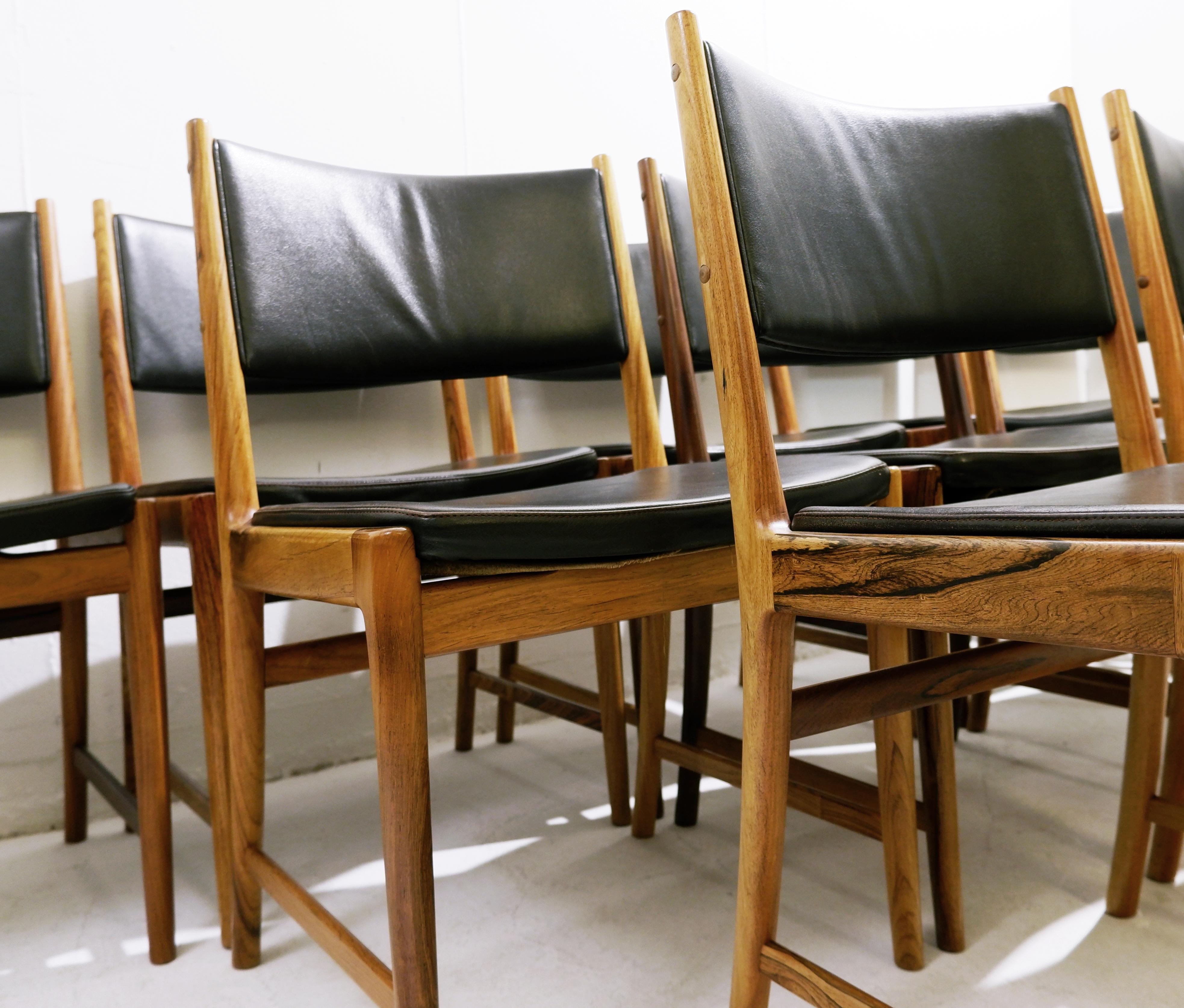 Mid-century Scandinavian chairs by Kai Lyngfeldt Larsen for Soren Willadsen, 1950s - st of 10