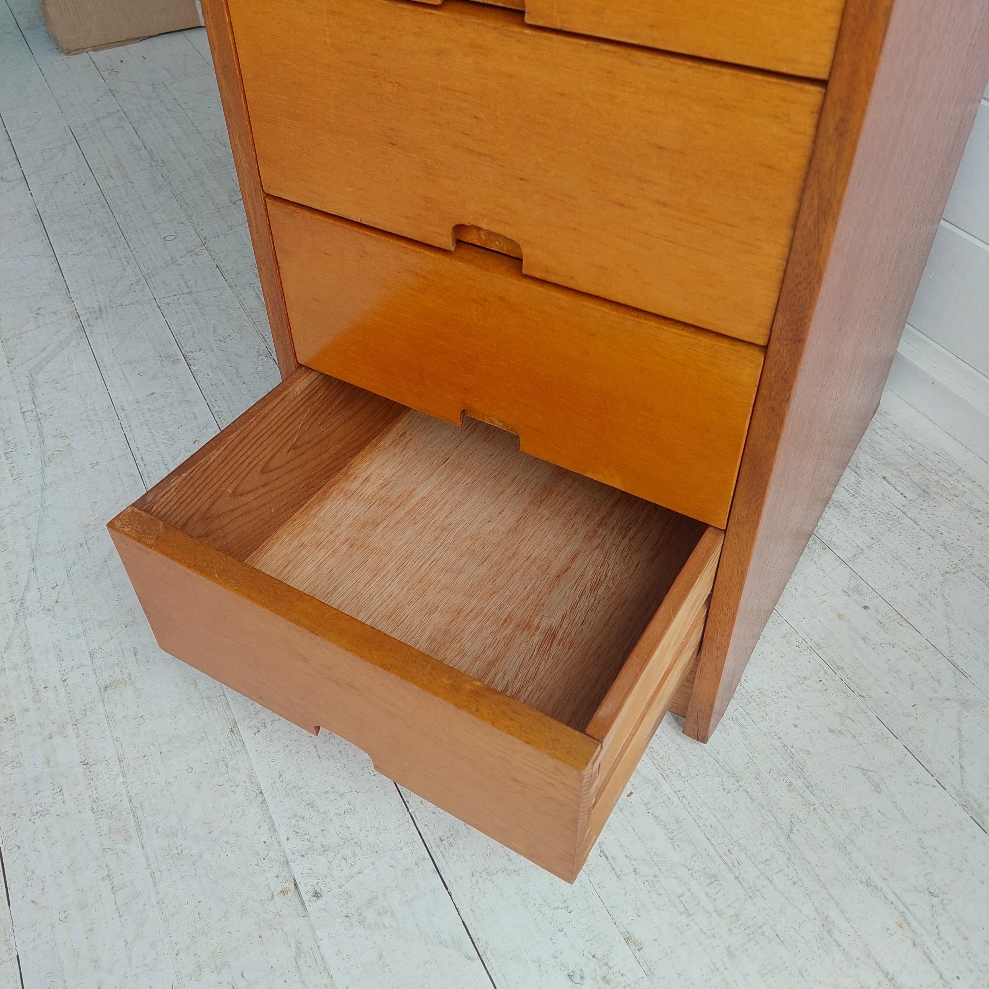 Mid Century Scandinavian Chest of drawers Filing cabinet bedside table, 70s 2