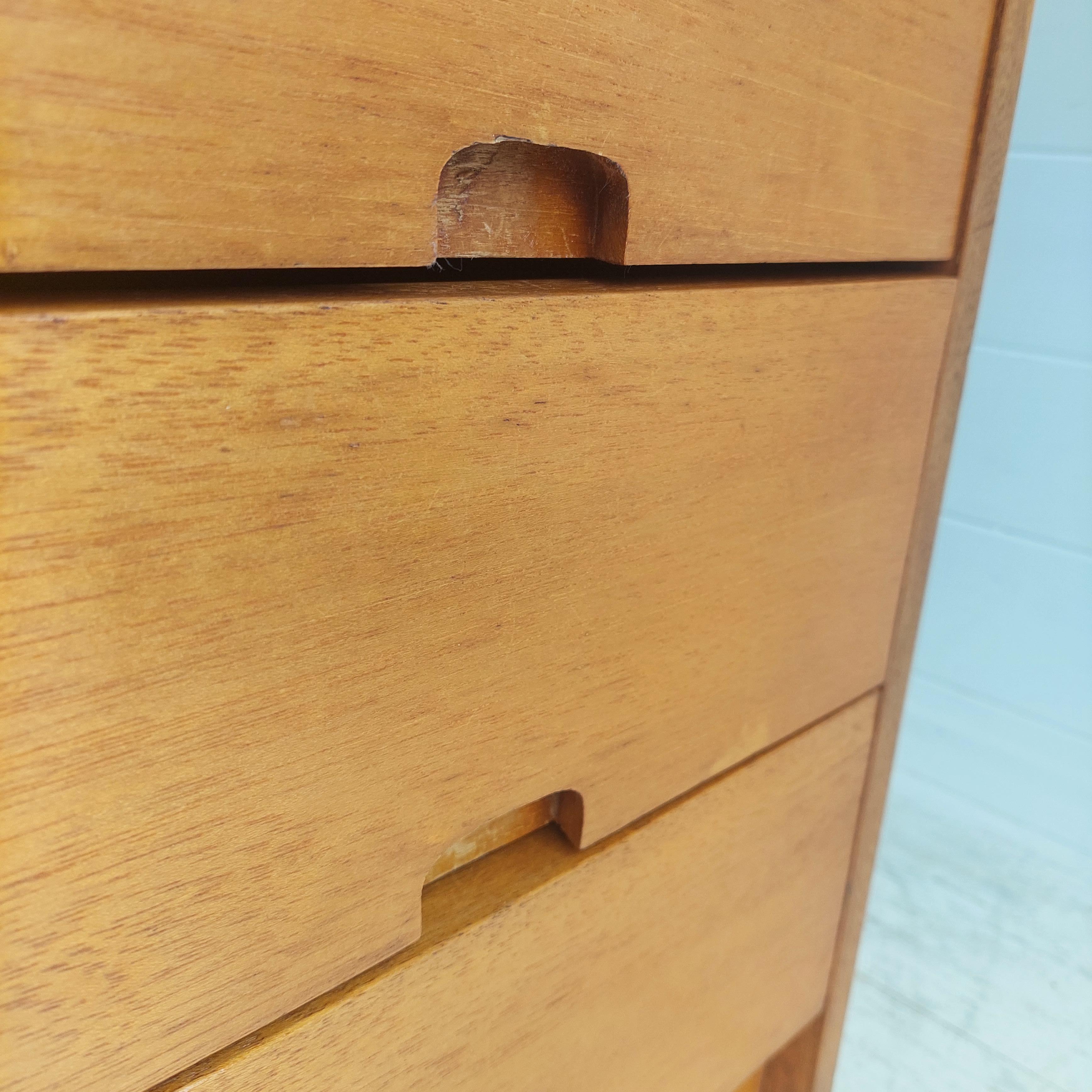Mid Century Scandinavian Chest of drawers Filing cabinet bedside table, 70s 6