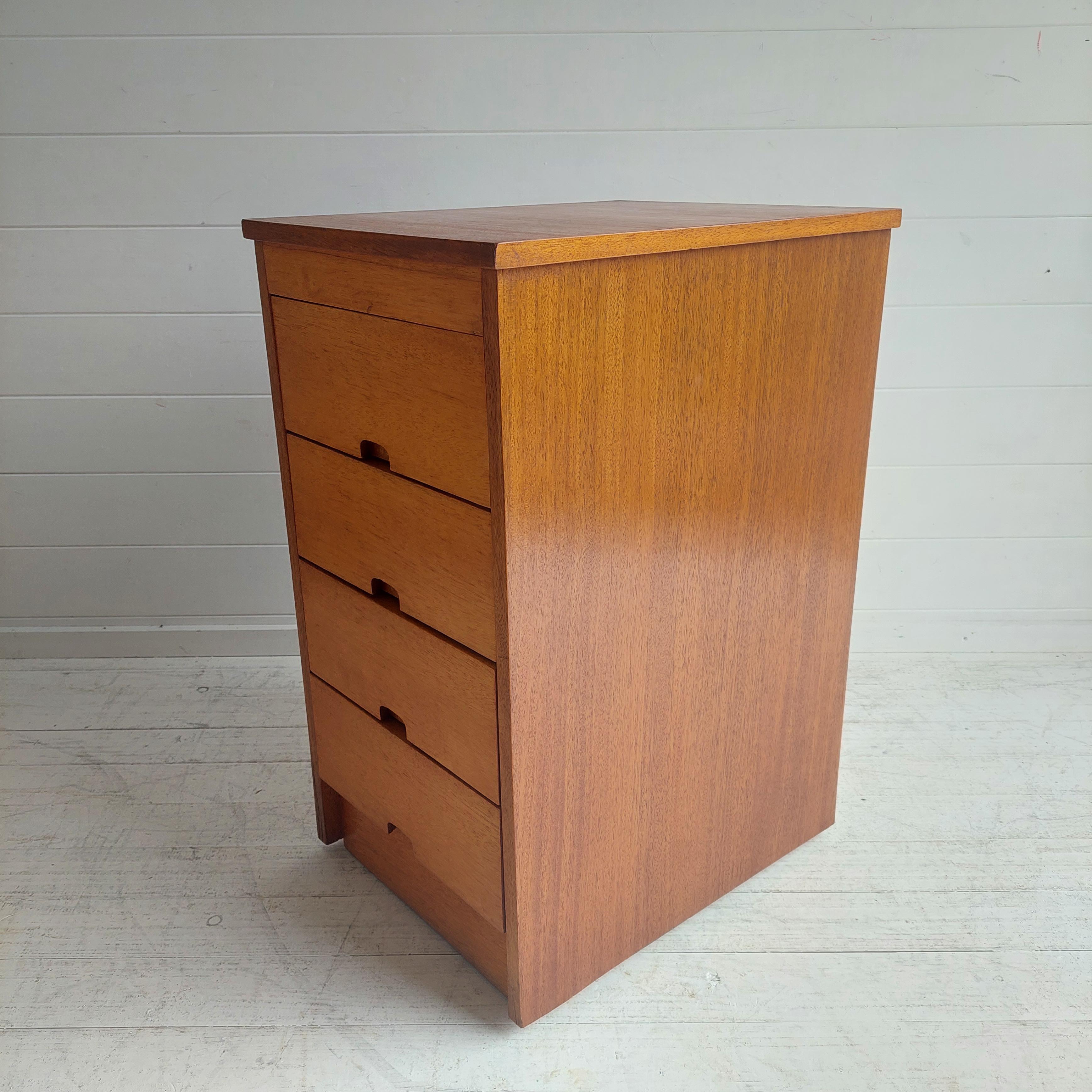 European Mid Century Scandinavian Chest of drawers Filing cabinet bedside table, 70s