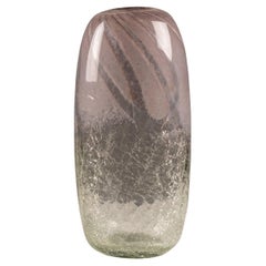 Vase scandinave en verre craquele du milieu du siècle dernier