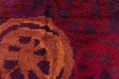 Mid-Century Scandinavian Crimson Rug Rya Pile Rug By Ritva Puotila