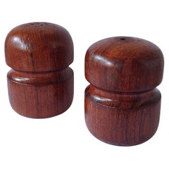 Mid Century Scandinavian Cruet Set, Teak Salt And Pepper Shakers, 1960s