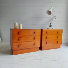 Mid Century Scandinavian Danish 2  Bedside Cabinets chest of drawers 60s
