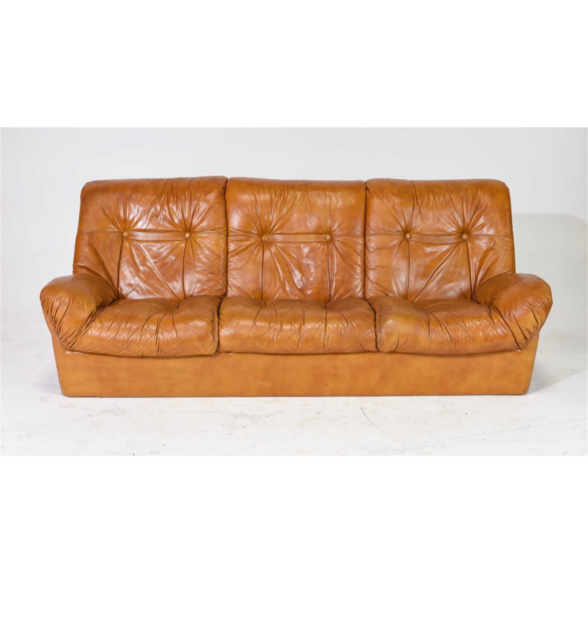 puffy leather sofa
