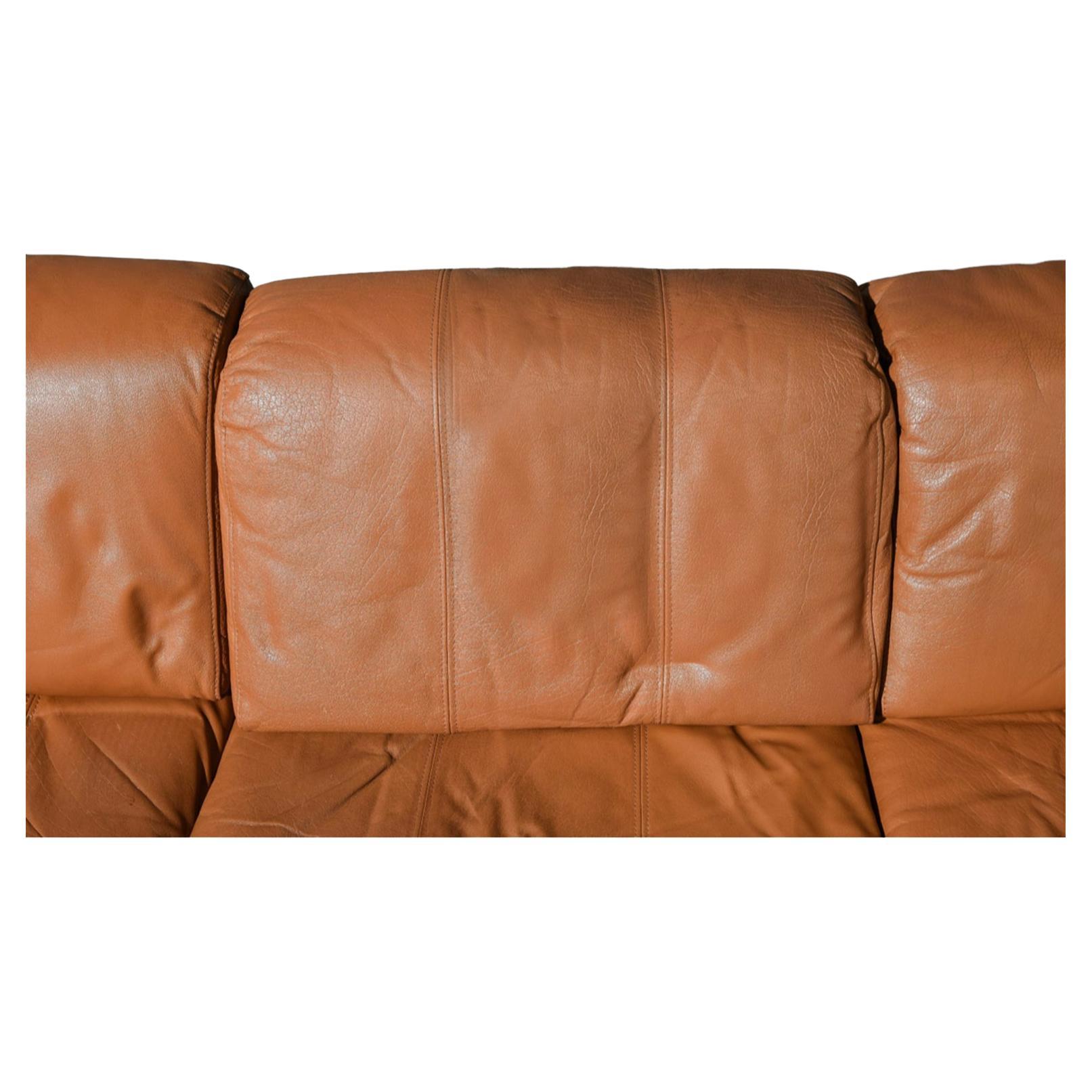 tan mid century sofa