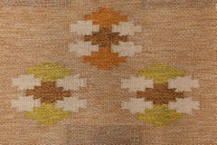 Mid-Century Scandinavian Dark Gray Flatweave Carpet Signed By Ingegerd Silow