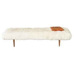 Used Mid Century Scandinavian Daybed in Teak and Sheepskin 1960s