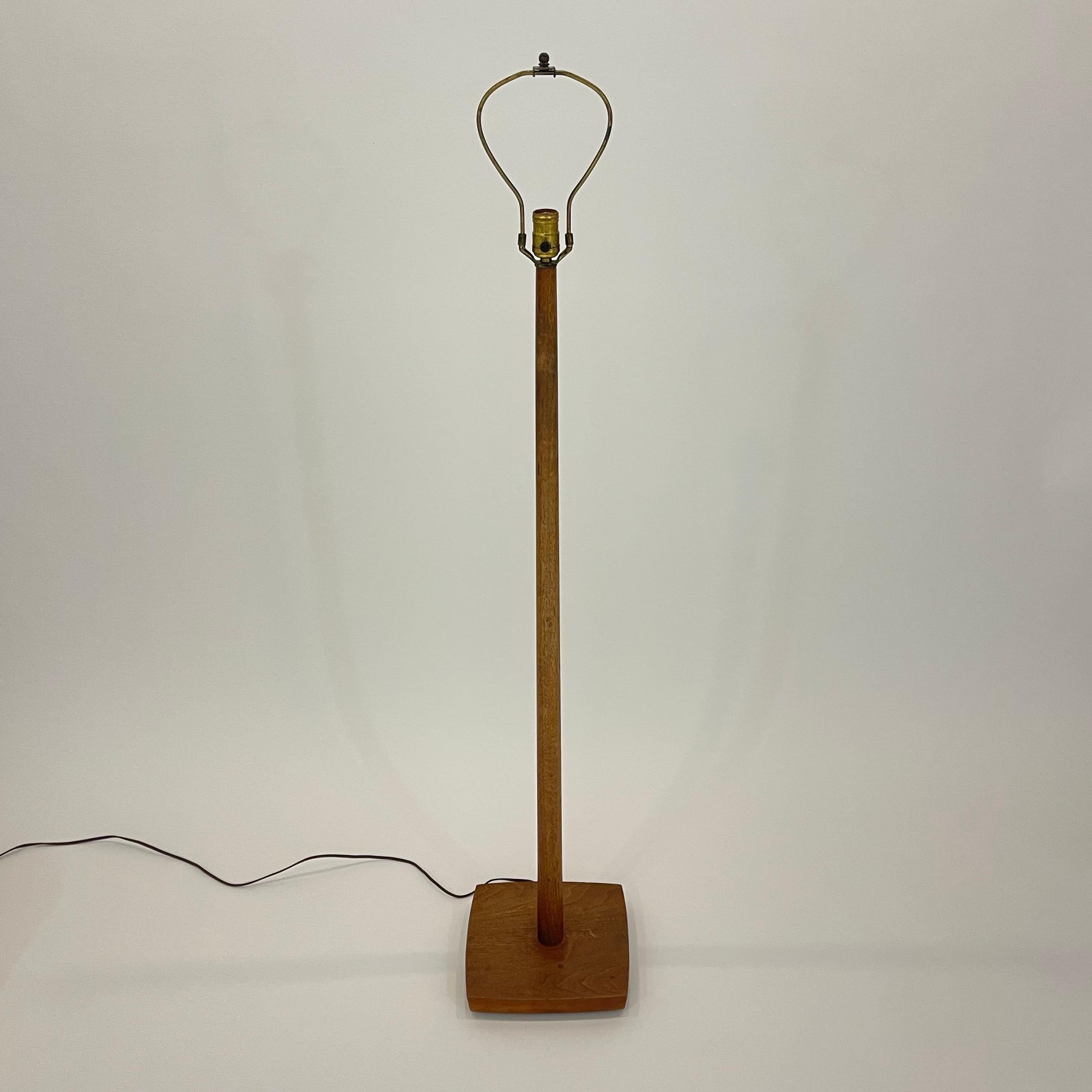 Mid Century Scandinavian Designer Swedish Teak, Fabric Floor Lamp, Sweden, 1960s For Sale 1