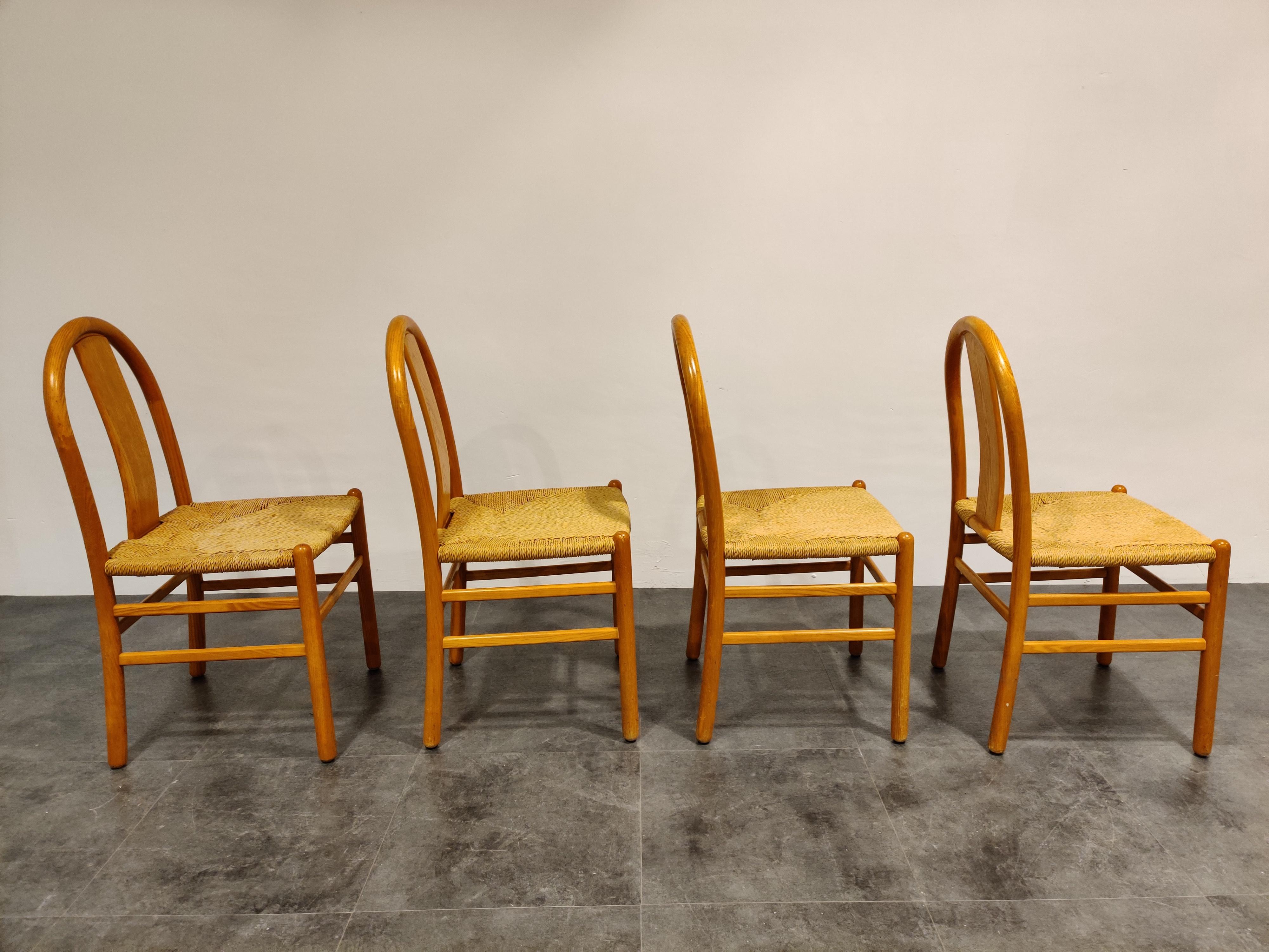 Danish Midcentury Scandinavian Dining Chairs, Set of 4, 1960s For Sale