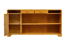 Buffet bas ouvert en orme de style scandinave du milieu du siècle dernier