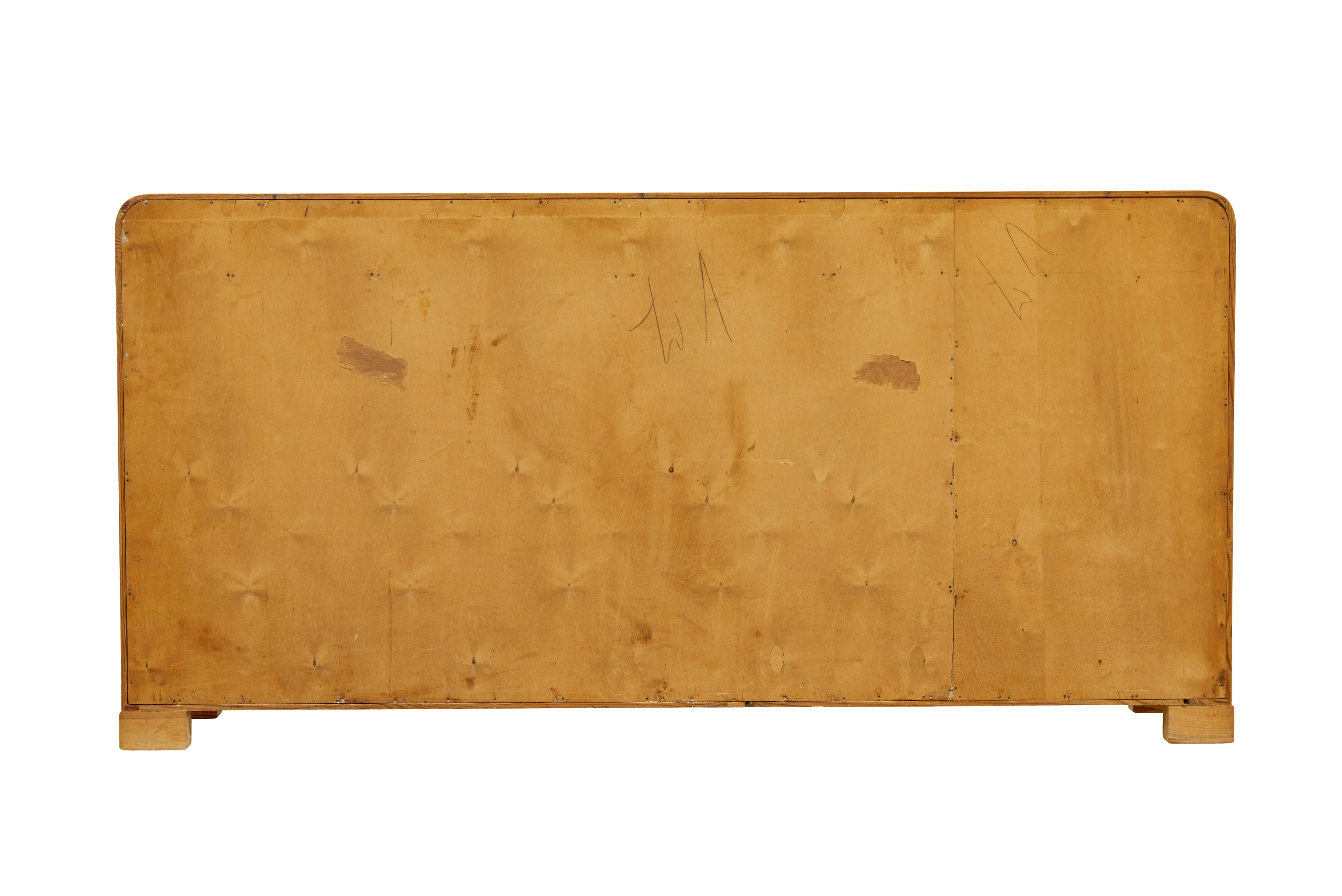 Swedish Mid century Scandinavian elm low open bookcase sideboard For Sale