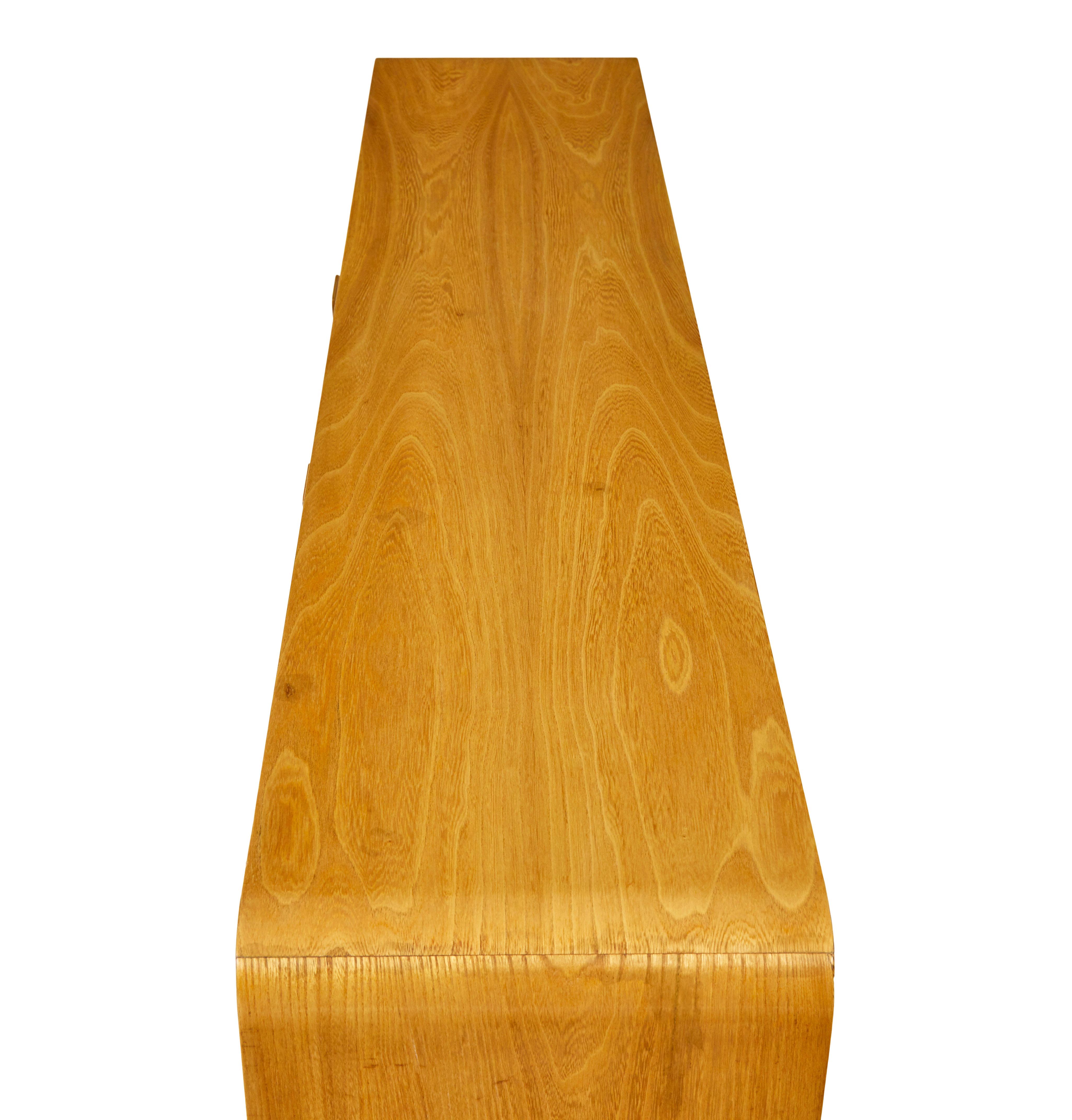 20th Century Mid century Scandinavian elm low open bookcase sideboard For Sale