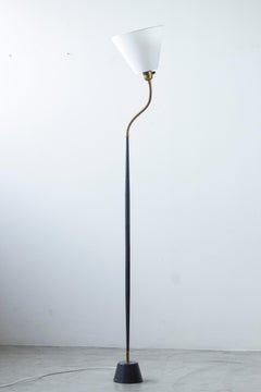 Mid century Scandinavian Floor lamp in brass and grey by ASEA, Sweden 50s