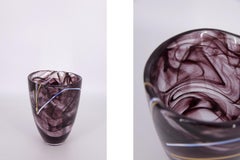 Skandinavische Kontrastvase aus Glas aus der Mitte des Jahrhunderts von Anna Ehrner für Kosta Boda