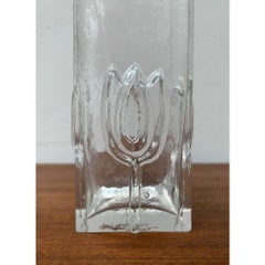 Mid-Century Scandinavian Glass Vase with Flower Motif, 1960s