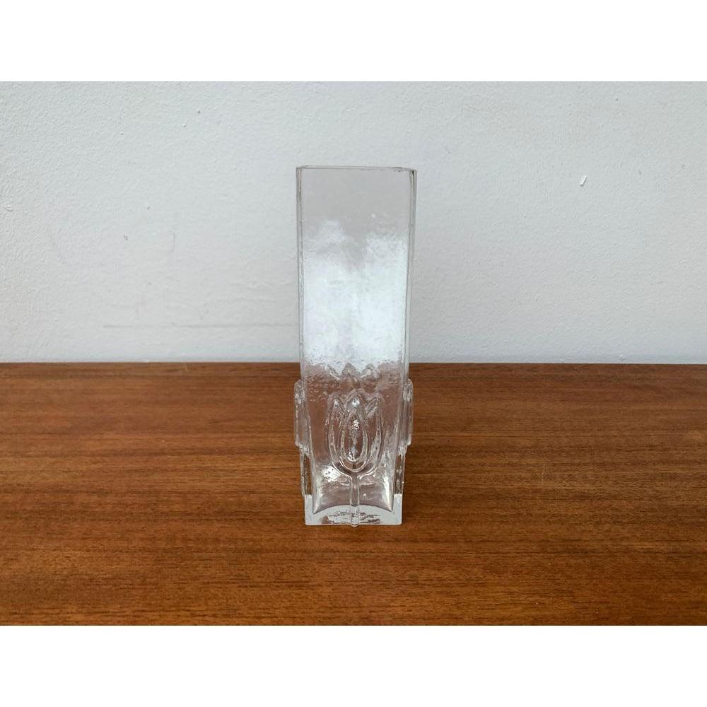 Vaso in vetro scandinavo di metà secolo con motivo floreale, anni '60 In condizioni ottime in vendita a Hamburg, DE
