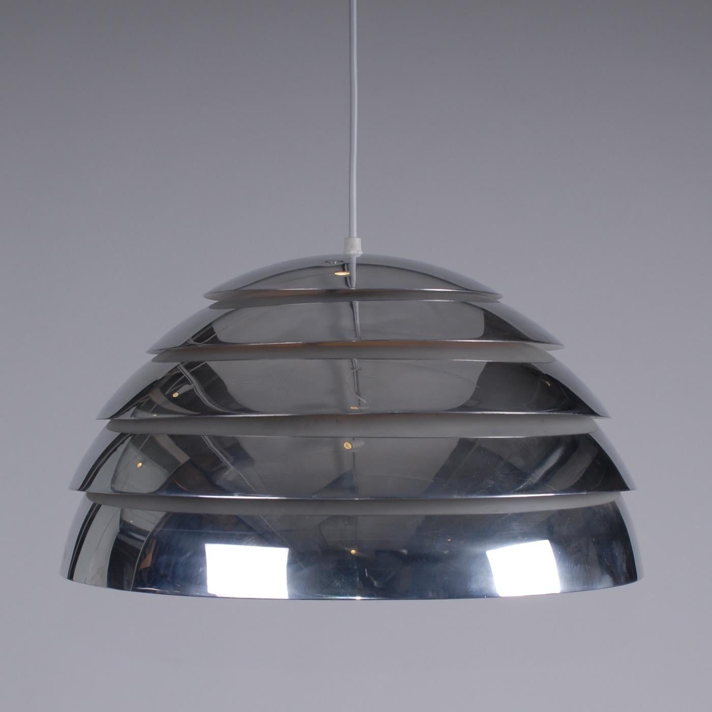 Scandinavian Modern Midcentury Scandinavian Hans-Agne Jacobsson Swedish Ceiling Silver Lamp, 1960s For Sale