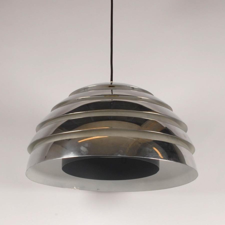 Mid-20th Century Midcentury Scandinavian Hans-Agne Jacobsson Swedish Ceiling Silver Lamp, 1960s For Sale